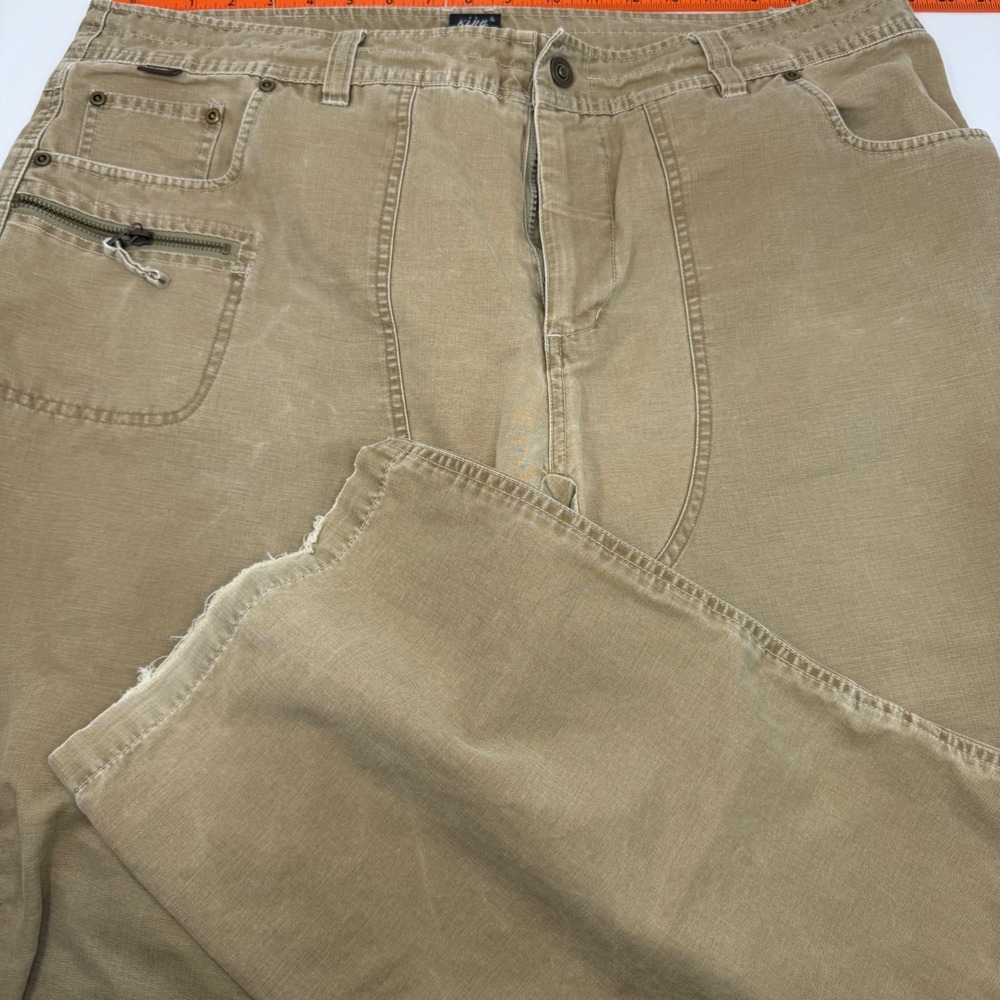 Kuhl Rydr Pants Mens 40x30 Khaki Tan Cotton Canvas Utility Hiking Work Trousers